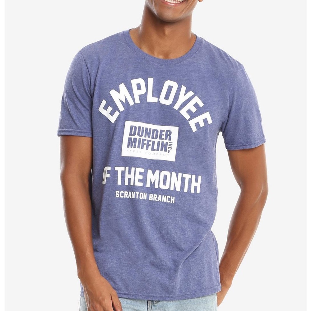 The Office “Employee of the Month” Shirt Tee Adult Small Dunder Mifflin Blue - Picture 1 of 5